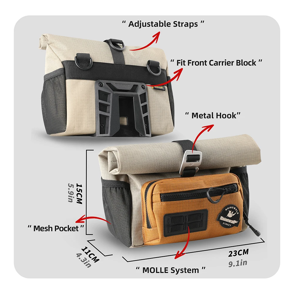 

Велосипедная сумка Rhinowalk, складная сумка на голову, высококачественная подвесная сумка для велосипеда, велосипедная сумка через плечо
