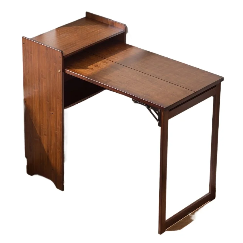 Folding desk bookcase integrated, household small apartment multi-functional computer table