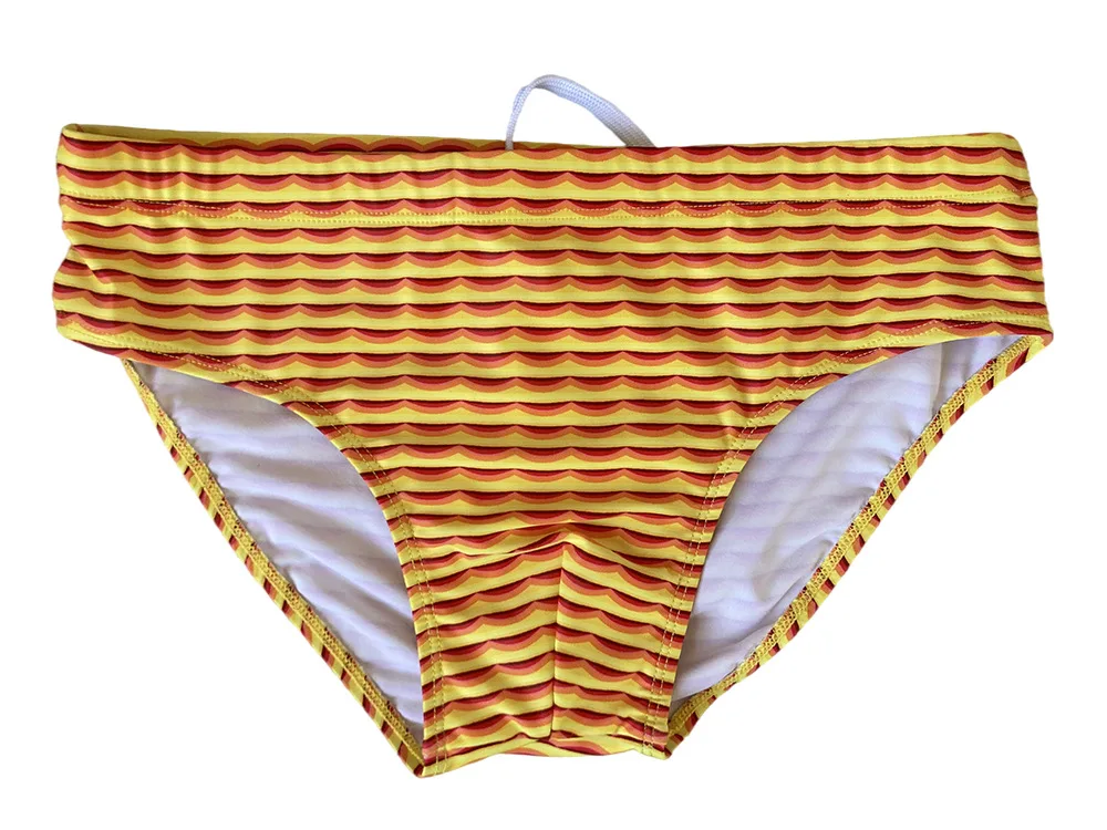 Low waist triangle men's fashion corrugated swimming trunks sports seaside hot spring swimsuit cross-border 10035