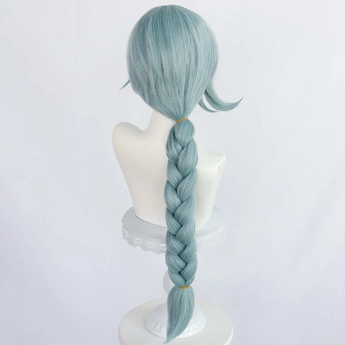 Women Game Master Detective Archives: Rain Code Cosplay Fubuki Clockford Long Braid Green hair Wig