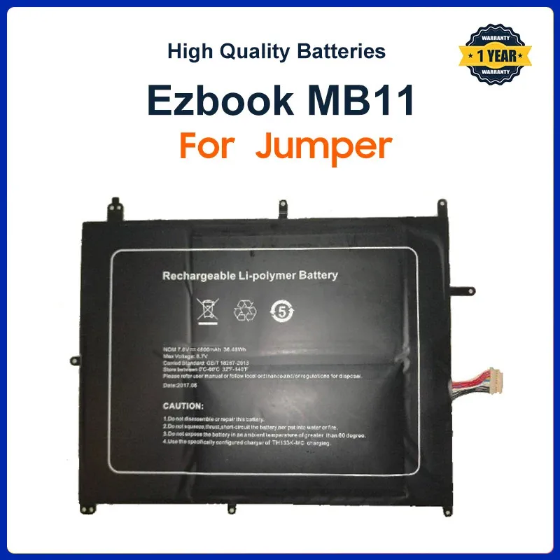 New 5000mAh Jumper EZbook 3 Plus MB11 NoteBook Tablet PC Ultraportabil Laptop Battery 38Wh 7.6V With 9-Wire Plug