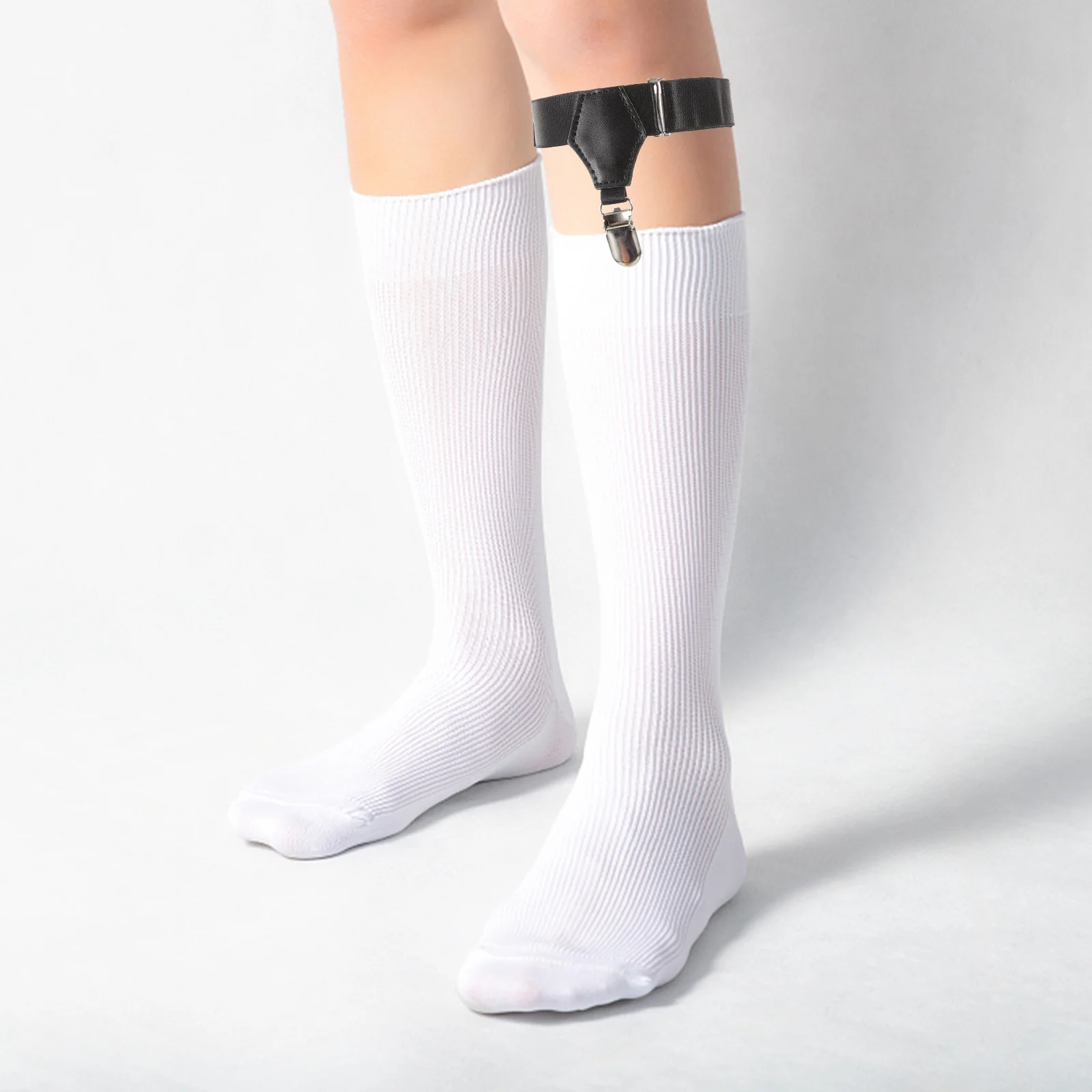 

2Pcs Unisex Sock Clip Adjustable Garter Strap Lightweight Small Size Easy to Use Sock Keeper Fixed Strap Garters Buckle