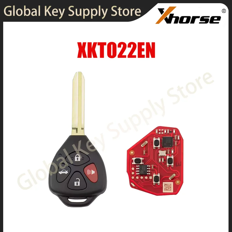 Xhorse XKTO22EN Wired Universal Remote Key For Toyota Style Flat 4 Buttons