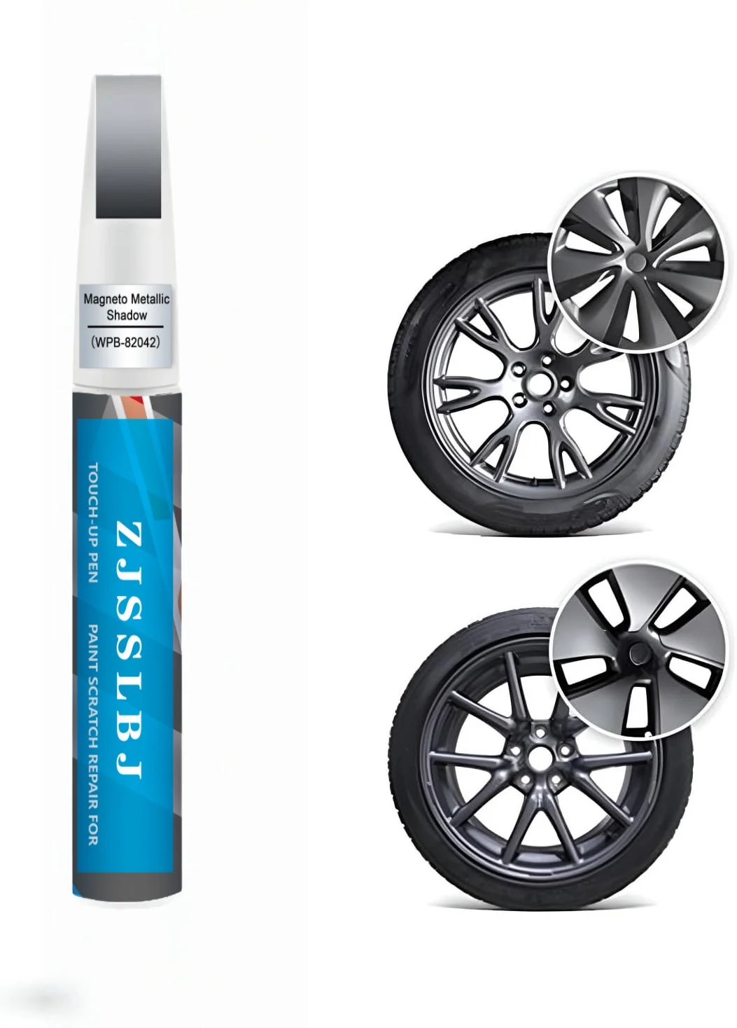 

Rim Touch Up Paint(Midnight Silver) for Tesla Model 3 18'' Aero Wheel/Model S 19'' Tempest Wheel, Curb Rash Repair Rim Scratch R