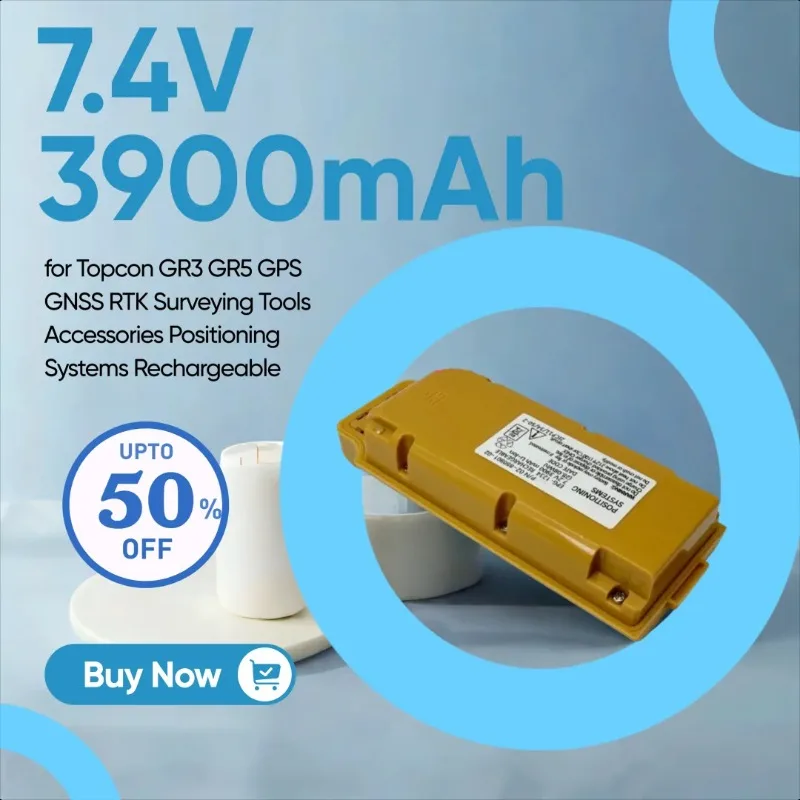 

7.4V 3900mAh 02-850901-02 Battery for Topcon GR3 GR5 GPS GNSS RTK Surveying Tools Accessories Positioning Systems Rechargeable
