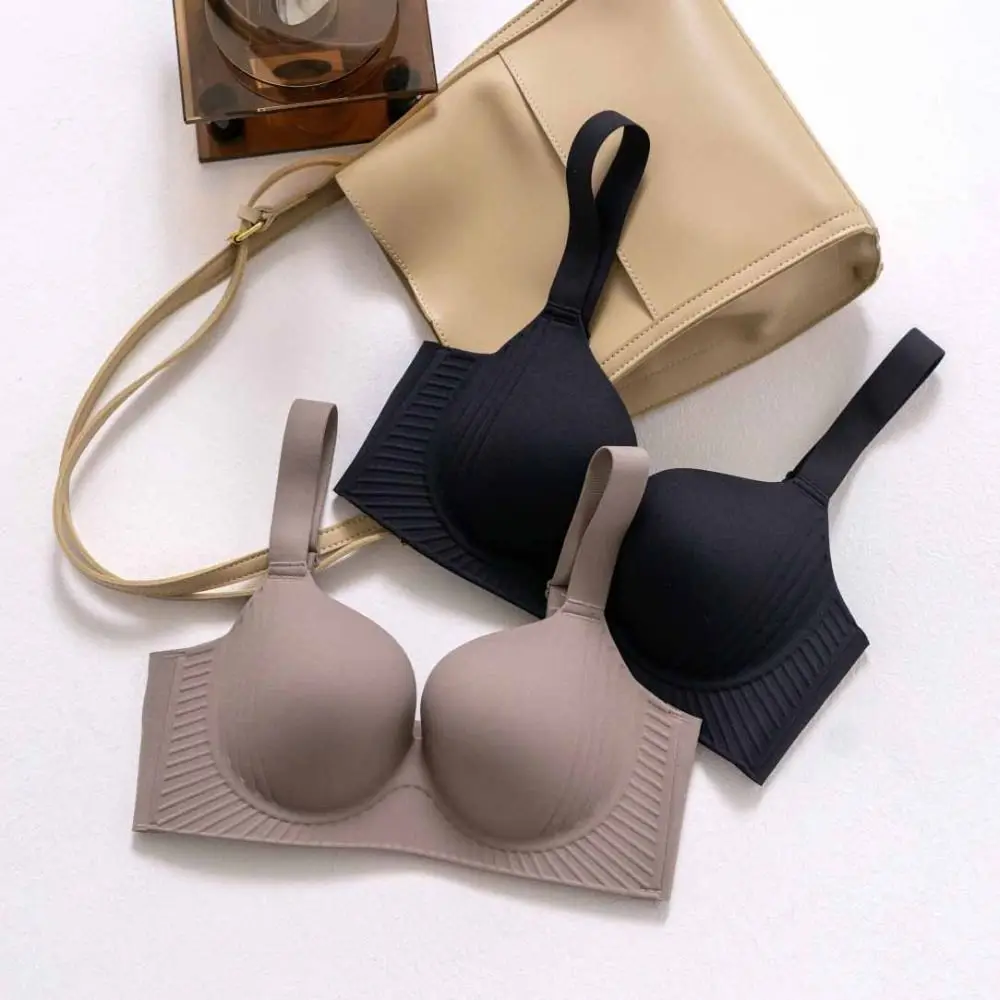 Reggiseno push up anti-cedimento regolabile antiurto senza fili con scollo a V profondo per donna Lingerie Reggiseno sottile senza cuciture per ragazze