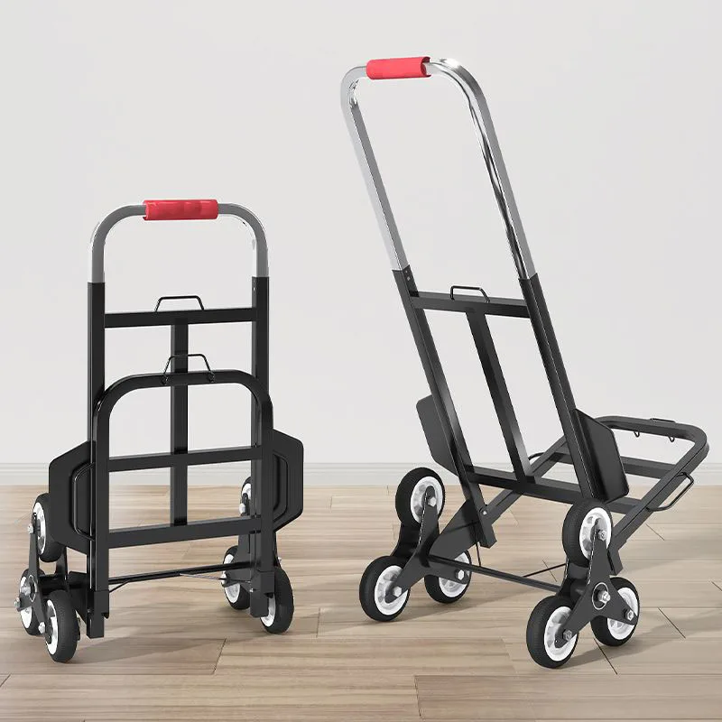 Telescopic Foldable Stair Climbing Hand Truck Heavy Duty Triangular Stair-Climbing Wheels Trolley for Grocery Moving Dolly Cart