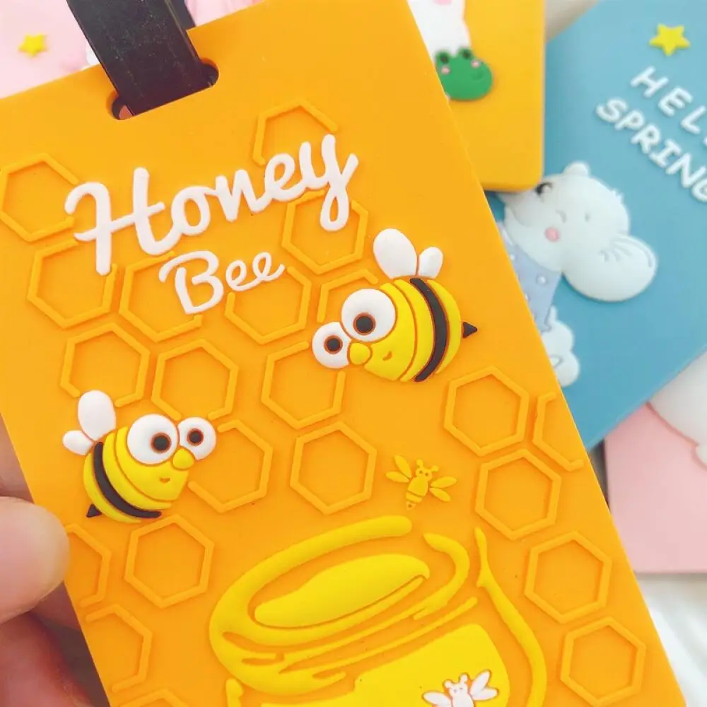 Creative PVC Soft Glue Luggage Tag Cute Cartoon Boarding Pass Silicone Card Holder, Travel ID Card Bag Design, For School