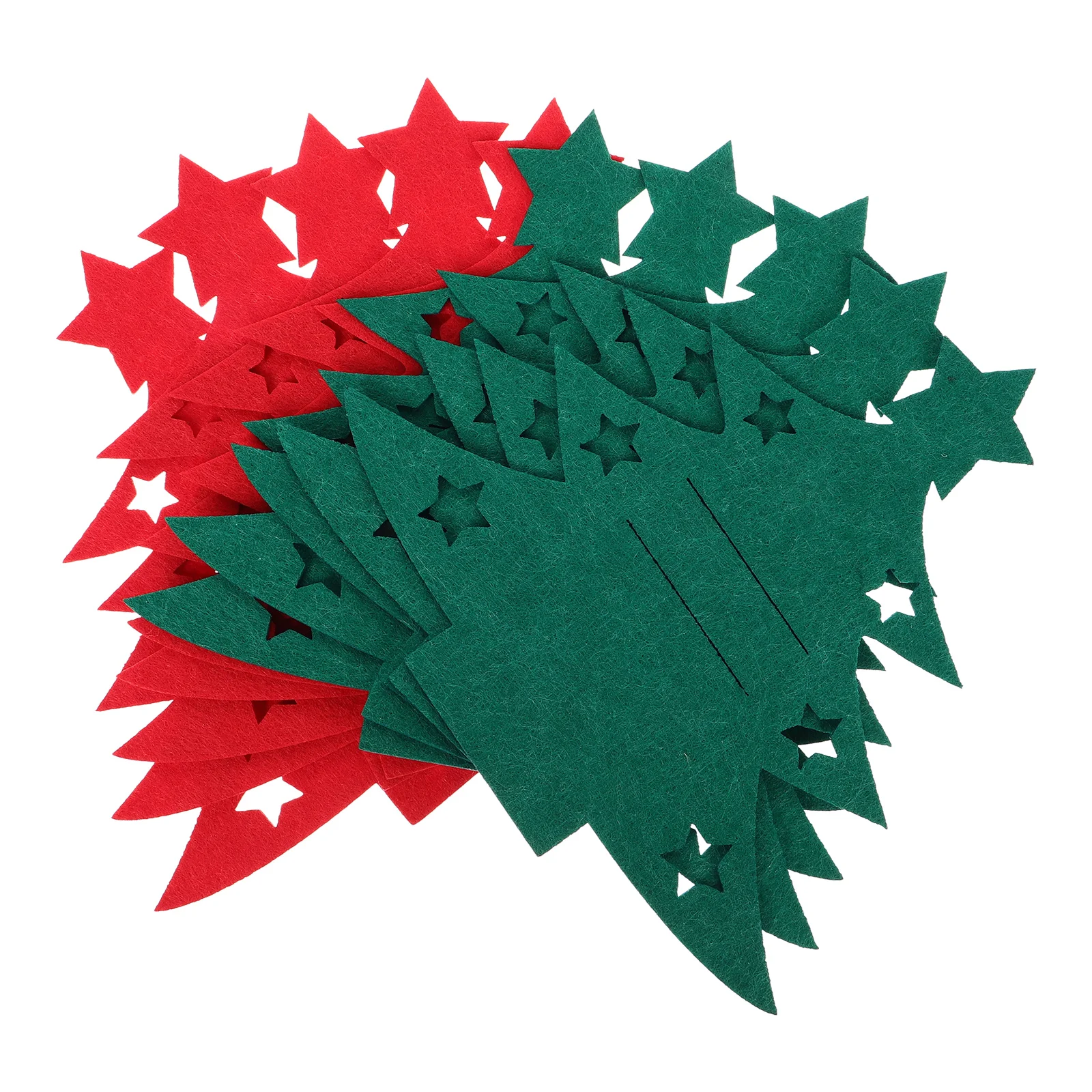 

10 Pcs Cutlery Set Christmas Felt Tree Holders Tableware Pockets Knife Convenient Pouch Bags Silverware Cloth Man for Party