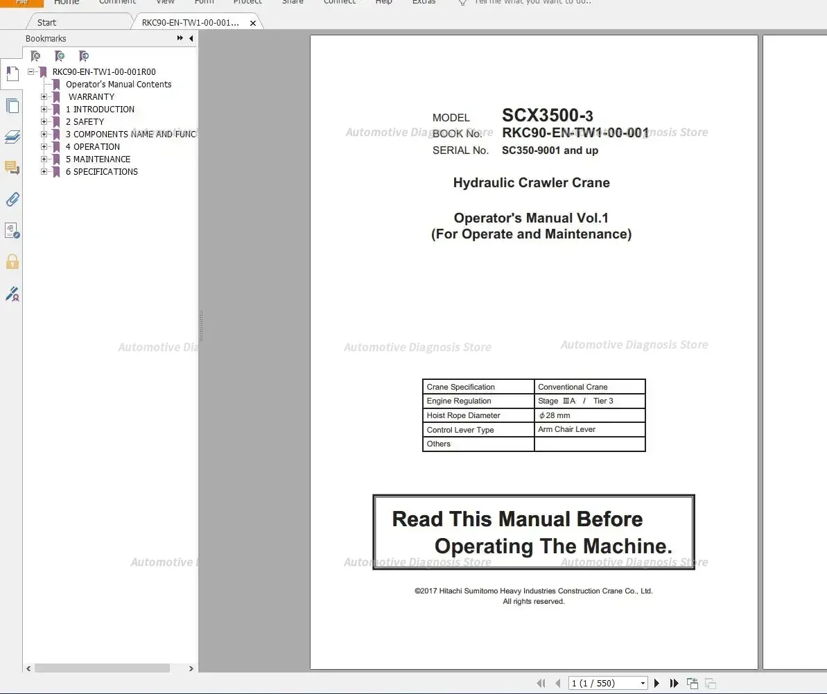 Hitachi Sumitomo Crawler Crane 2.2GB Parts Catalog Operator Manual Technical Manual & Workshop Manual DVD