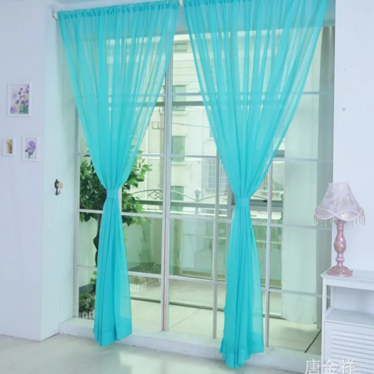 200006  Solid color curtains, glass gauze curtains, translucent window curtains