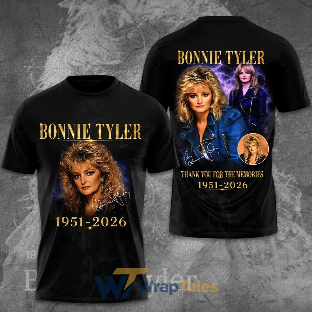 2026 New Bonnie Tyler Fan Commemorative Edition European and American Rock Singer Jersey 3D Quick Drying Sports Men's T-shirt