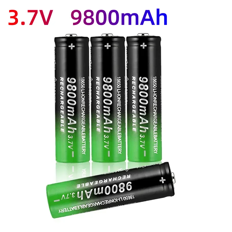 100% 18650 baterie litowe latarka 18650 akumulator lpega 3,7 V 9800 mAh do latarki + ładowarka USB