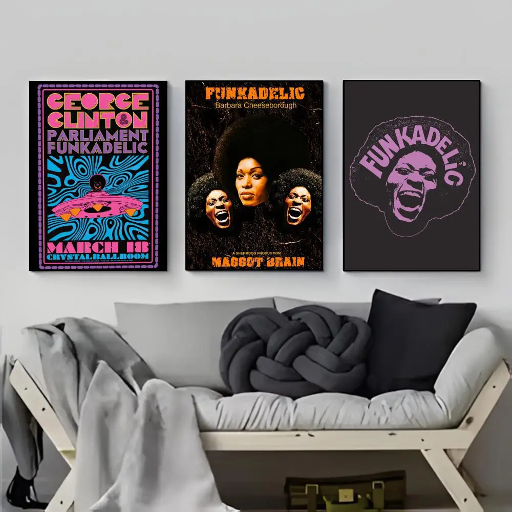 Psychedelic Funky Band F-Funkadelic Maggot Brain Poster Poster HD  Waterproof Wall Sticker Bar Living Room Decor Gift