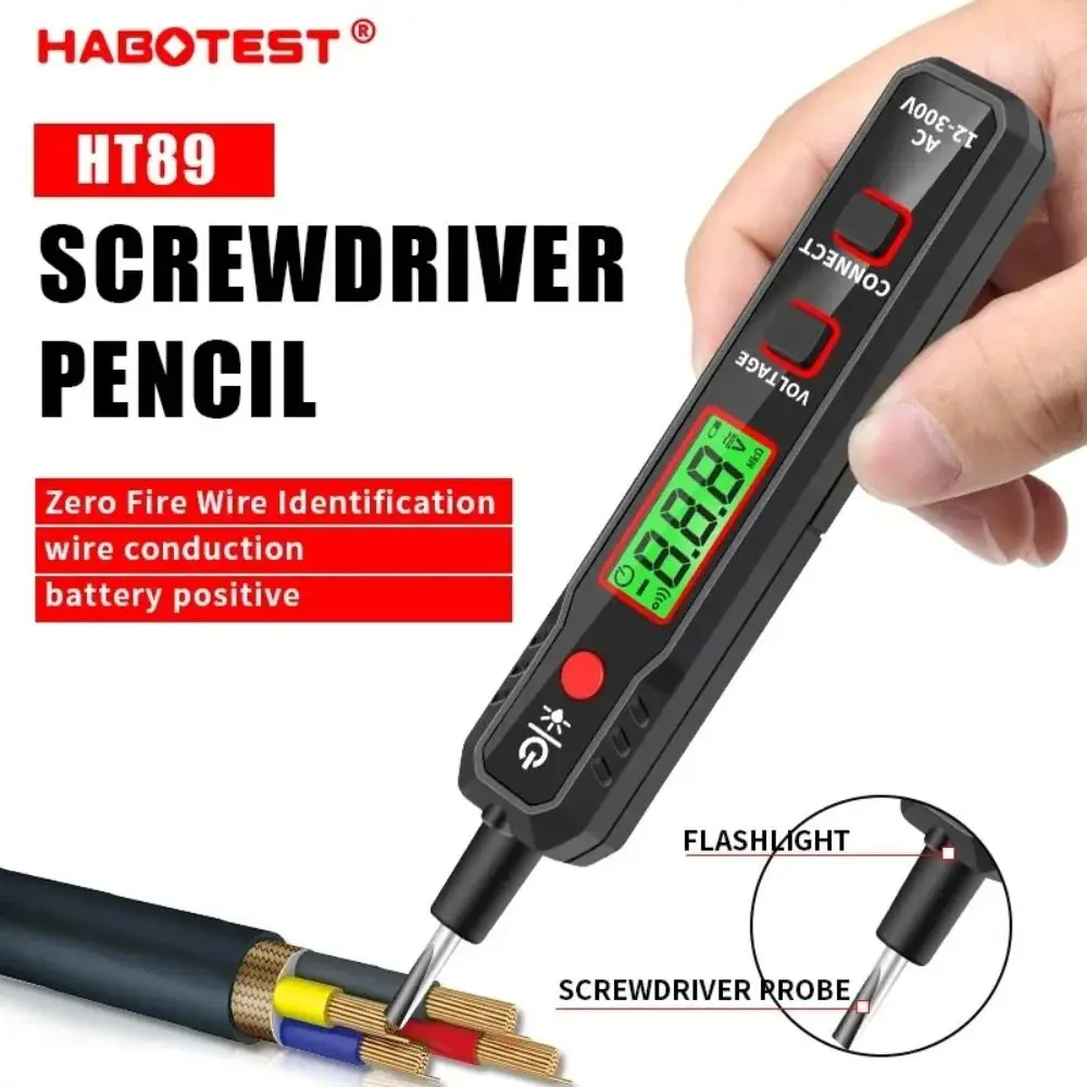 Portable HT89 Voltage Detector Tester Pen 12V-300V Non-contact Meter Pencil Indicator Smart High Precision Multitester