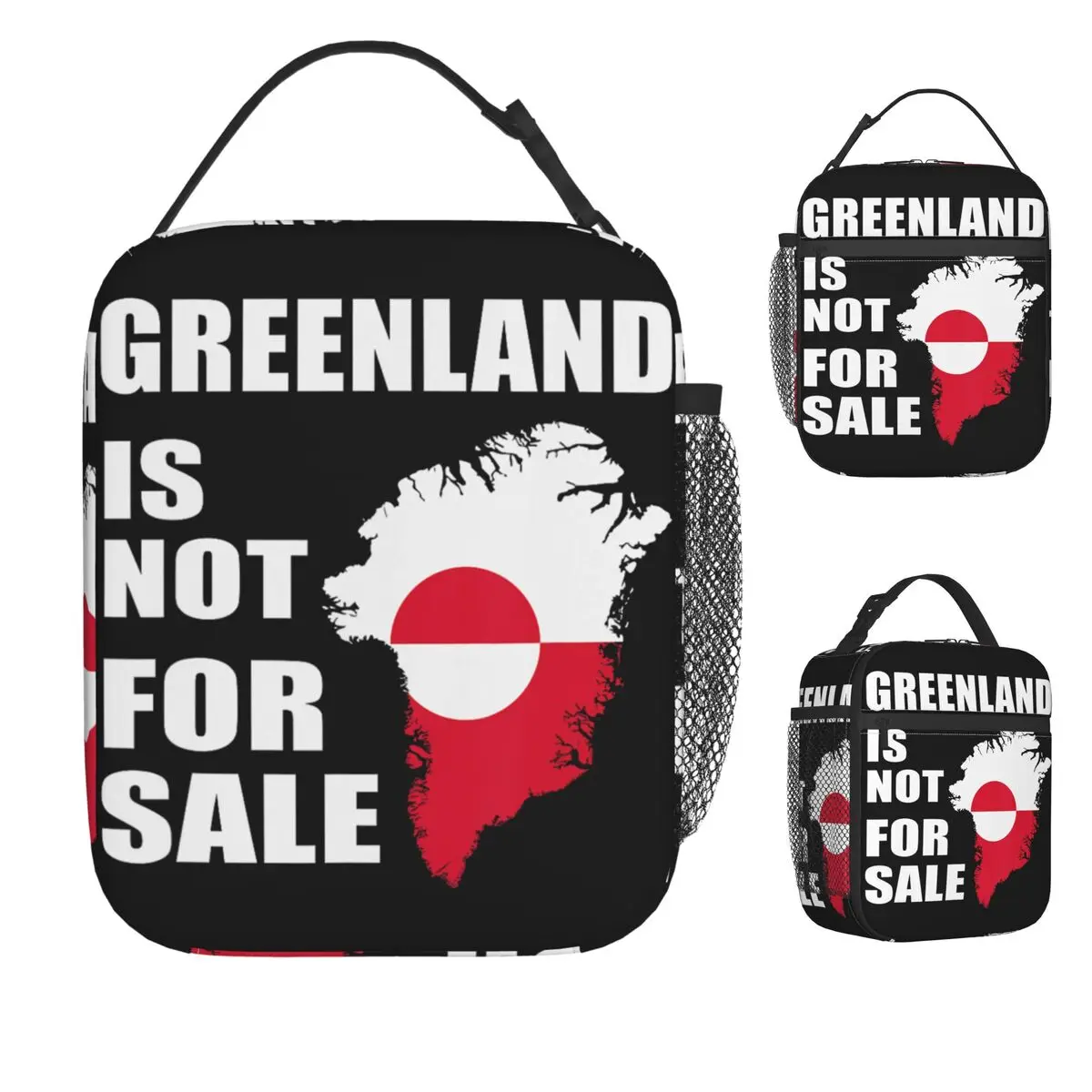 

Greenland Is Not For Sale Greenland Lunch Bag Cute Lunch Box For Women Picnic Portable Cooler Bag Graphic Design Tote Food Bags