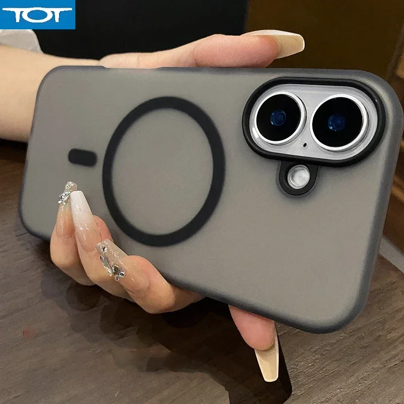 

Роскошный полупрозрачный матовый чехол Magsafe для iPhone 11, 12, 13, 14, 15, 16 Pro Max Plus, мягкий силиконовый магнитный бампер, тонкий чехол