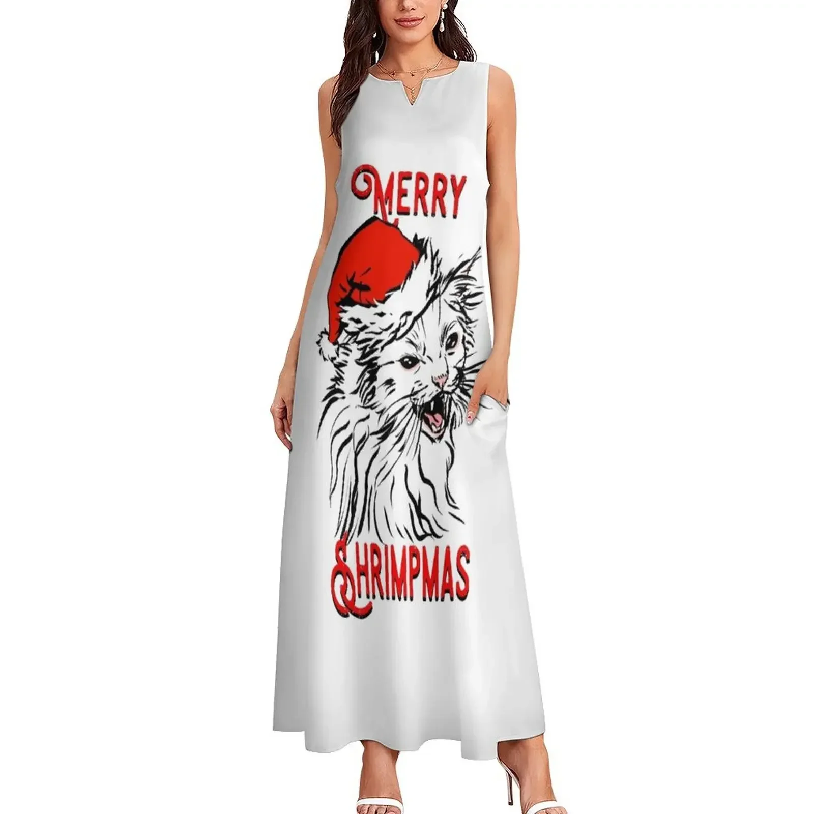 Felizes camarão! Vestido longo de Natal de gato de Thurston elegante vestido de casamento convidado vestido de fada longo feminino