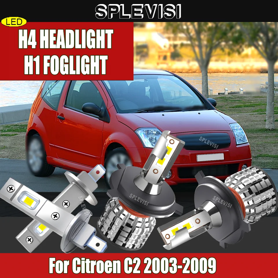 

Easy Fit LED Headlight Foglamp Bulb Combo H4/H1– Anti-Fog – Weatherproof Seal For Citroen C2 2003 2004 2005 2006 2007 2008 2009