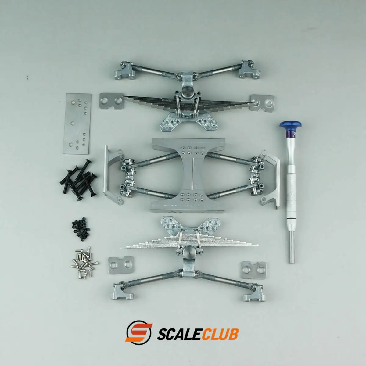 Scaleclub 1/14 Traktor Schlamm Simulation Metall Zwei-achse Hinterradaufhängung Qianqiu Für Tamiya Lesu Rc Lkw Anhänger