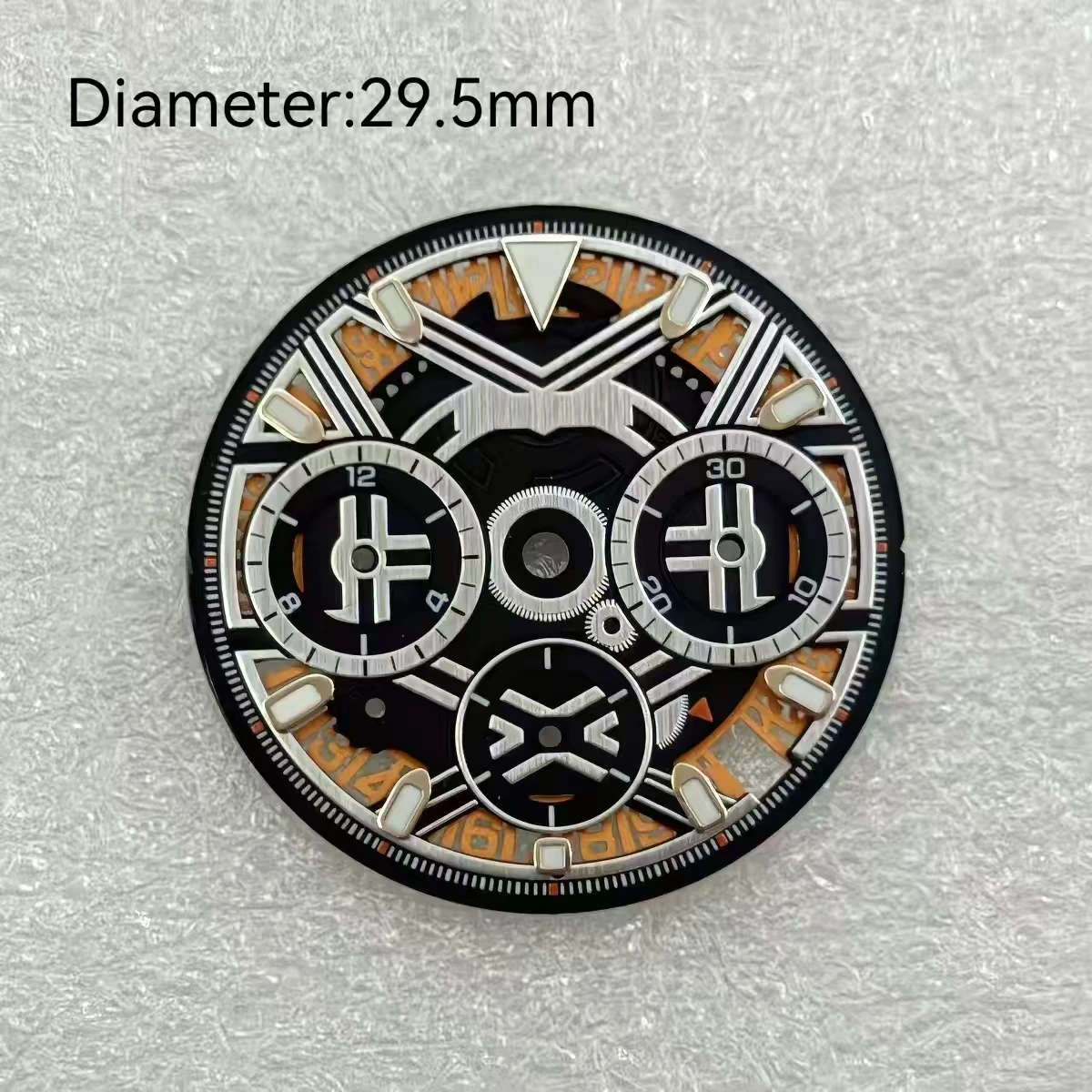 NO LOGO 29.5mm VK63 Dial Blue Black Rose Gold Cyberpunk Skeleton Dial For VK63 Quartz Movement Industrial Geometric watch parts
