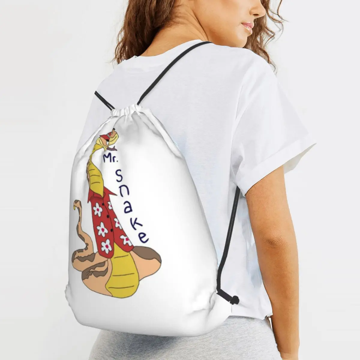 Mr Snake Bad Guys Movie Backpacks Portable Drawstring Bags Sports Bag Book Bags for Man Woman Students