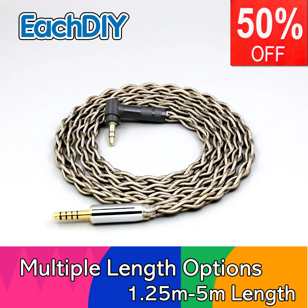 

99% Pure Silver + Graphene Silver Plated Shield Earphone Cable For Fostex T50RP Mk3 T40RP Mk2 T20RP Mk2 Dekoni Audio LN008481