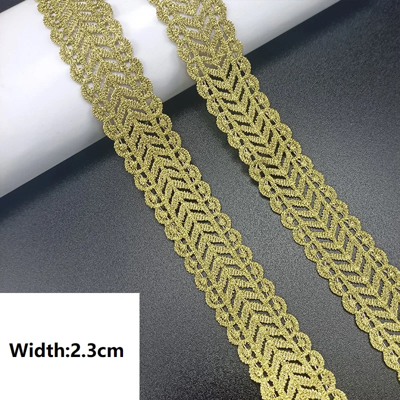 5 yarde di alta qualità piuttosto oro pizzo trim treccia tessuto di pizzo accessori per abbigliamento fai da te gonna ritaglio ricamo pizzo trim