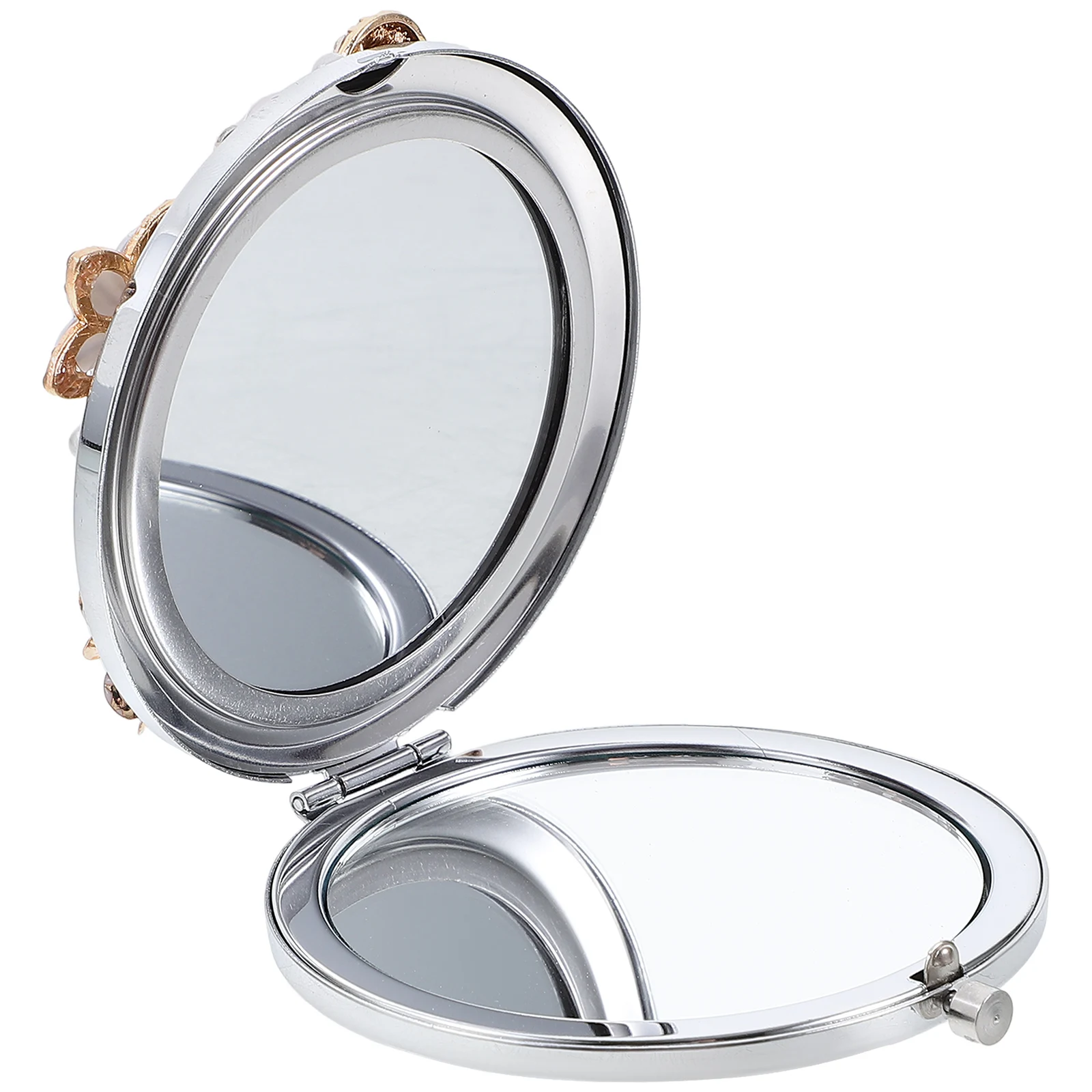 

Magnification Mini Mirror Small Compact Fold Portable Folding Metal Mother