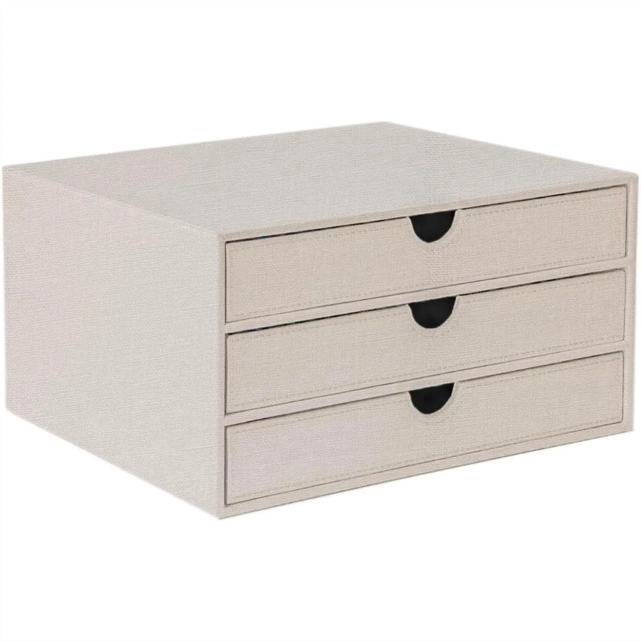

Document Organizer, 3-Drawer File Cabinet Storage Box, Desktop Filing Organizer for Home Office, Beige