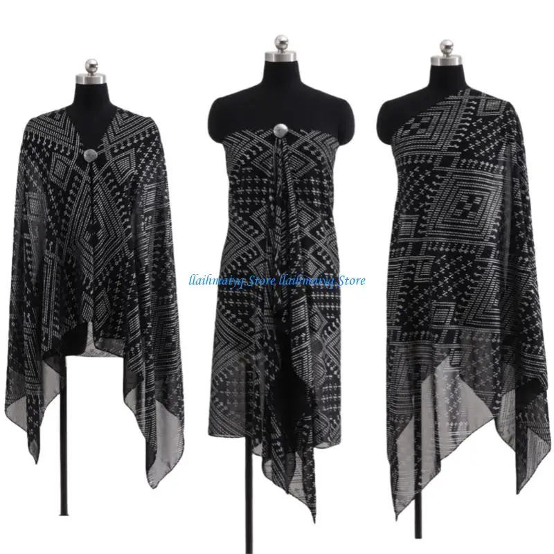 573B Practical Thin Pearls Shawl Scarf For Women Good For Summer Heat