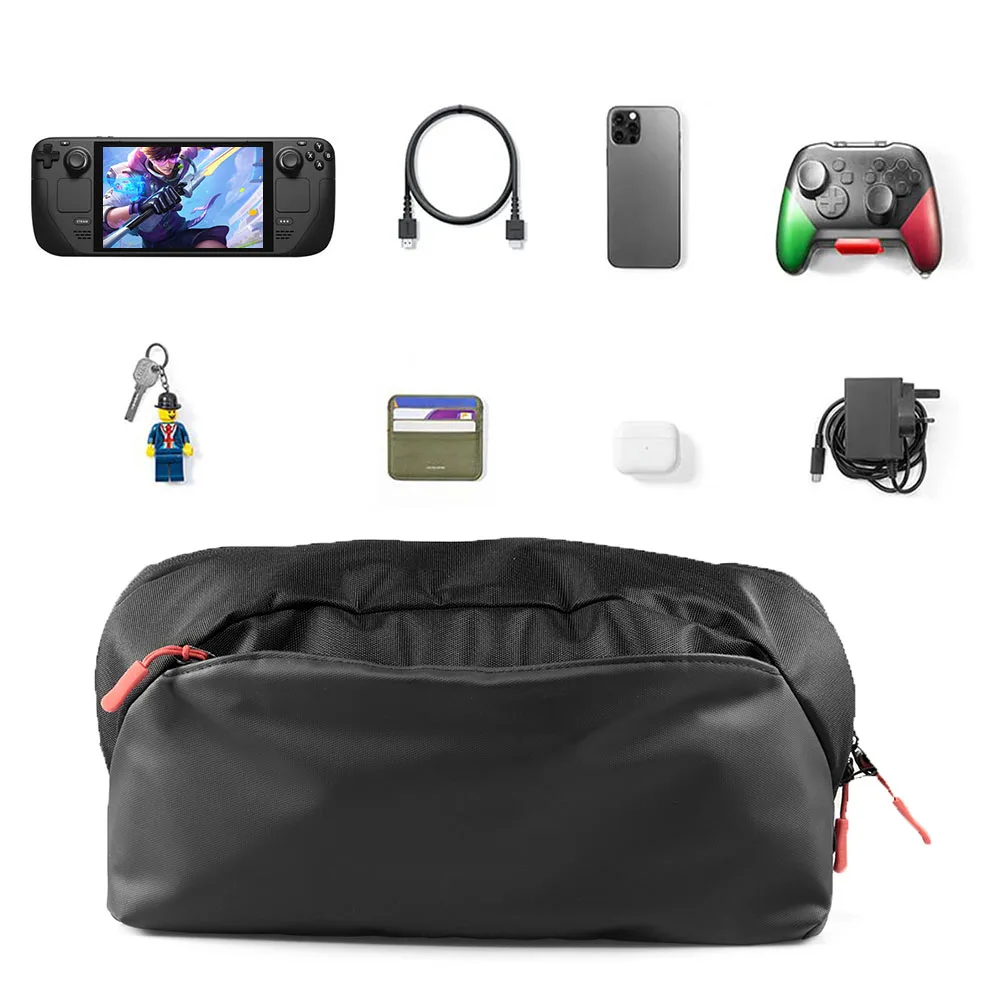 Game Console Protective Bag 900D Oxford Cloth Crossbody Handbag Double Zipper Large-capacity Scratchproof for Steam Deck Switch