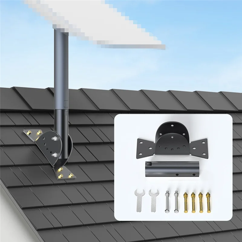 

A72T Adjustable Mounting Kit For Starlink V2 Eave Bracket Satellite Support Stand Practical Internet Dish Pole Mount Kit