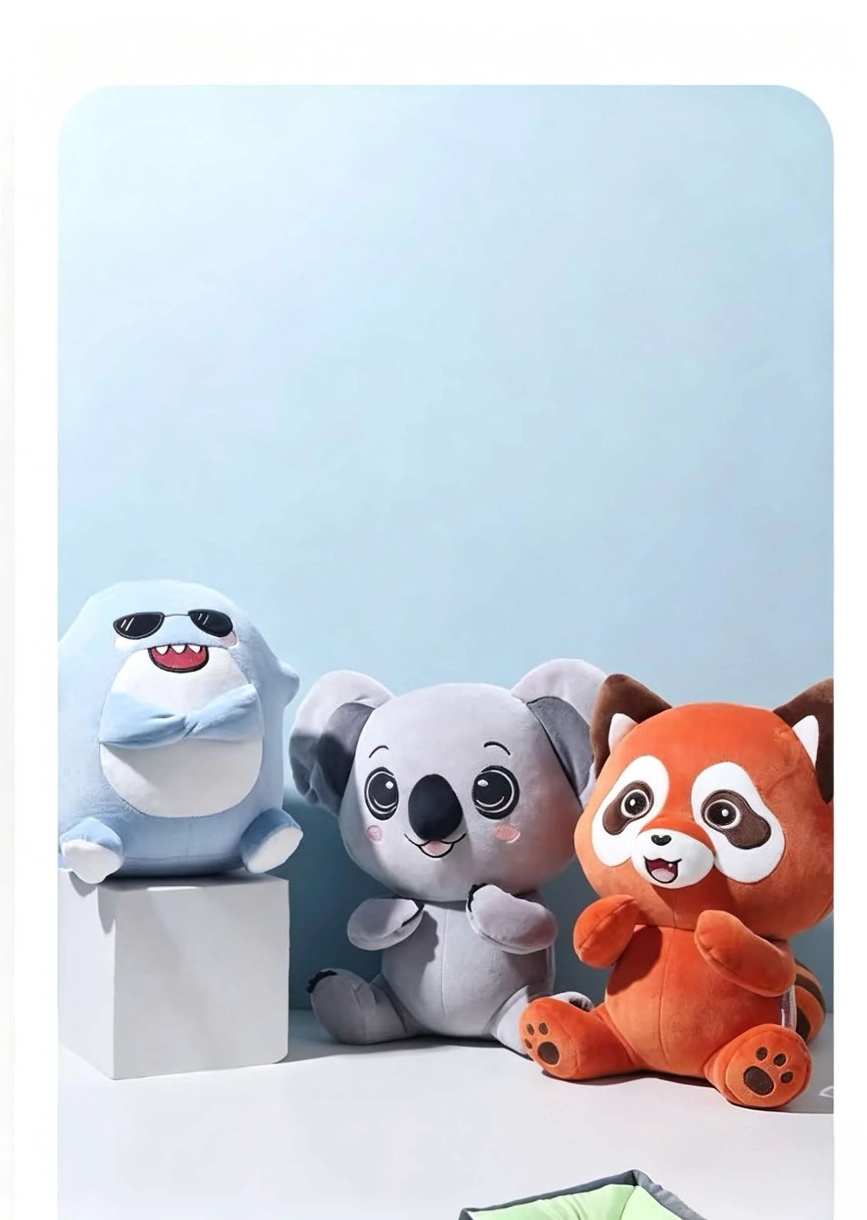 2 in 1 Convertible Cartoon Animal plush U Shape Neck Pillow Shark Koala Stuffed Doll Gift