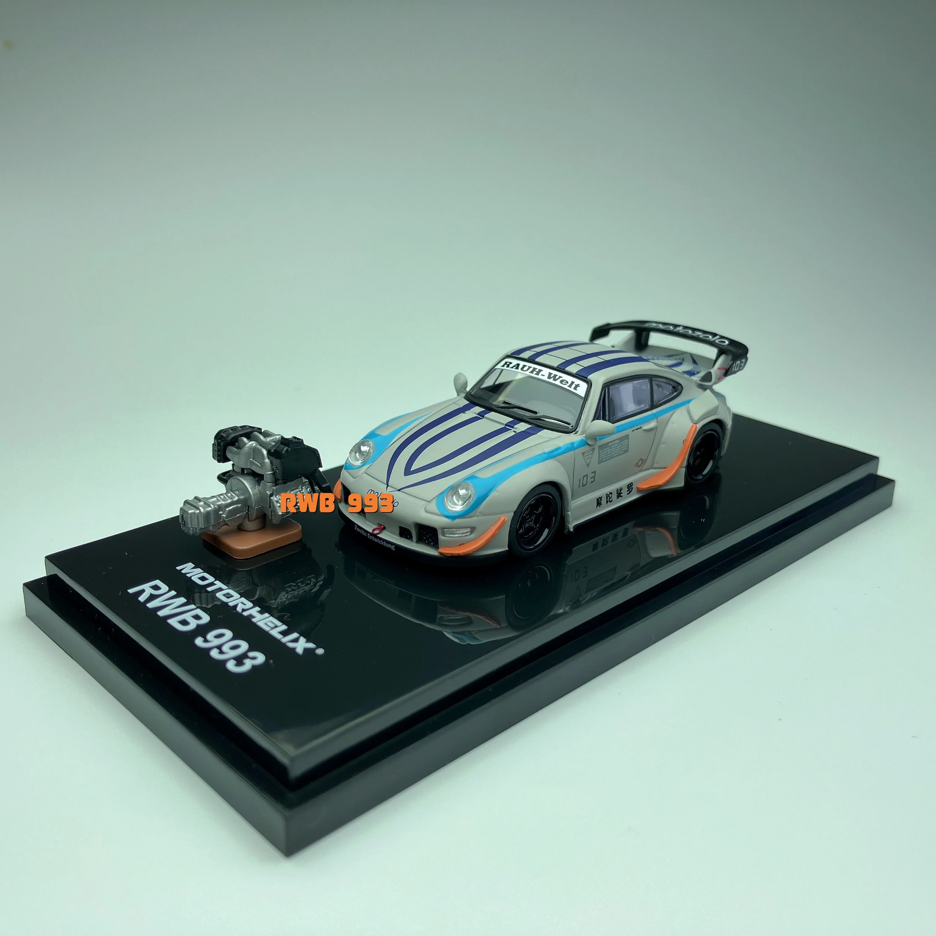 MH 1/64 Scale 911 RWB 993 Grey Diecast Car Model Toy Gift NIB Diecast Model Car Alloy