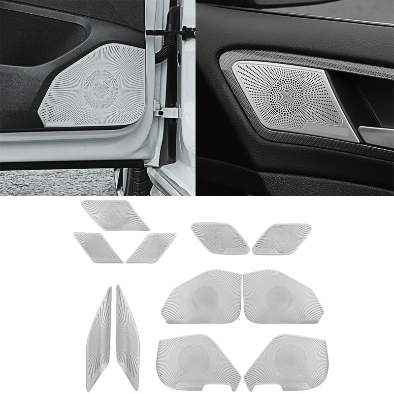 

For Volkwagen Golf 7 MK7 2013- 2019 2020 Car-styling stainless steel Car Door Audio Speaker Decorative Cover Trim 3D sticker