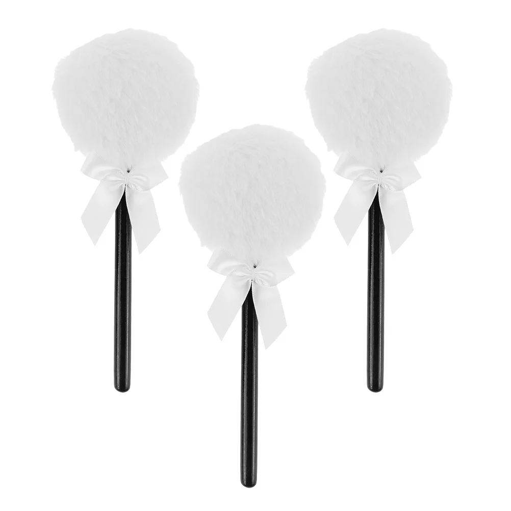 

3pcs Fairy Wand Makeup Puff Long Hair Powder Puff with Bowknot Body Face Women Tools