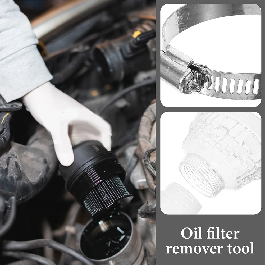 

2Pcs Oil Filter Removal Tool Plastic and Rubber Funnel for Easy Oil Change Automotive Maintenance Efficient Filter Remover