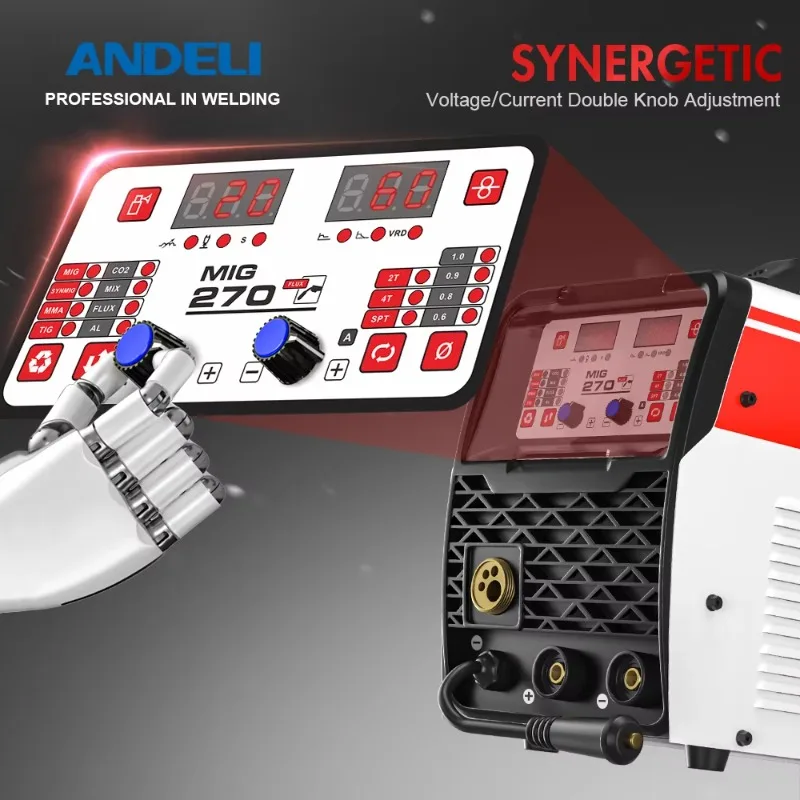 4 in 1 110V 220V MULTI PROCESS SYNERGIC Aluminium  WELDER