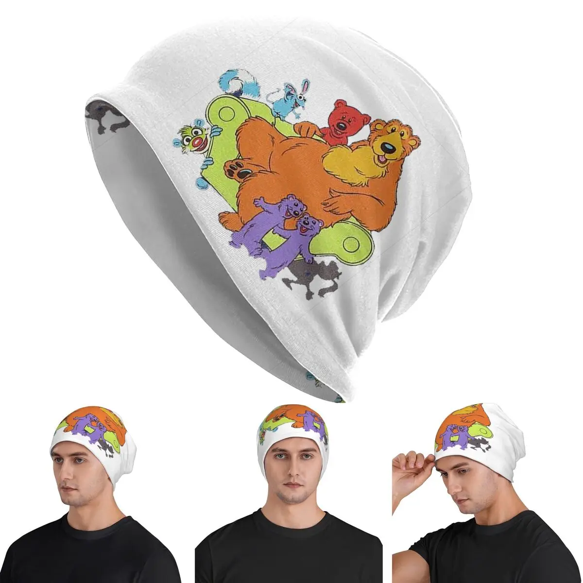 Family Bear In The Big Blue House 90 Tutter Hats Warm Autumn Winter Outdoor Cap Knitted Bonnet Caps for Men Women Adult