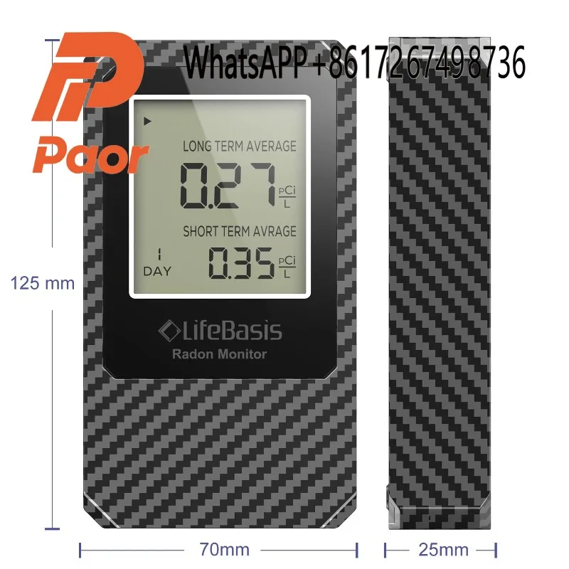 مراقبة رادون LifeBasis 0-500 PCi/L المدى B-at-tery - كاشف رادون محمول احترافي محمول Ho-me