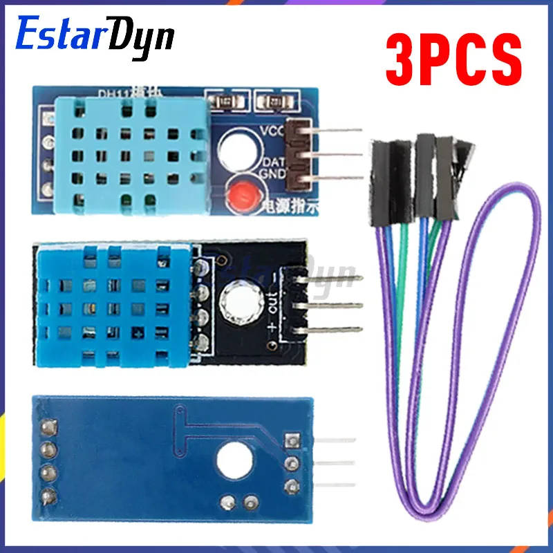 Estardyn 3Pcs DHT11 Digital Temperature and Humidity Sensor DHT11 Module