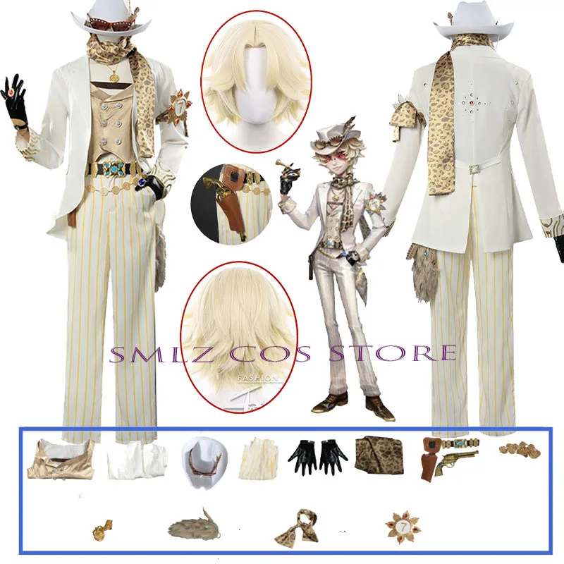 

Brilliant lone Wolf Norton Campbell Cosplay Game Identity Ⅴ Prospector Costume Suit Uniform Hat Prop Set for Party Man Outfit