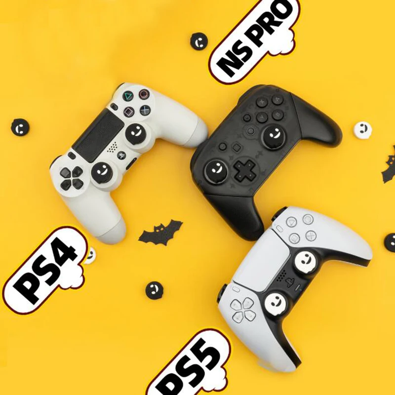 Zwierzęta silikonowy uchwyt na kciuki czapka Joystick etui na Sony PS5 PS4 PS3 Xbox One/360 Slim seria X/S przełącznik Pro Protector Case