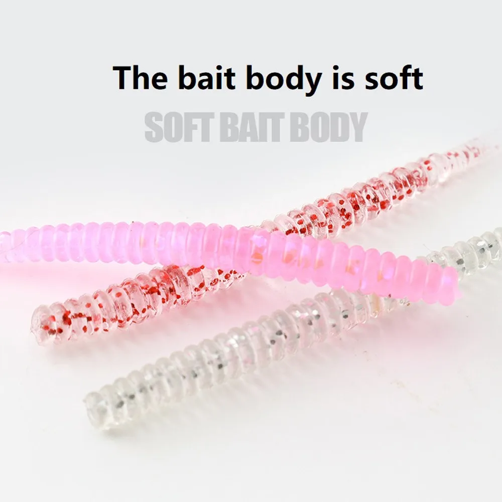20PCS Pesca Wobbler Trout Slow Sinking Thread Bass Silicone Baits Small Soft Bait Worm Soft Lures Fishing Soft Bait