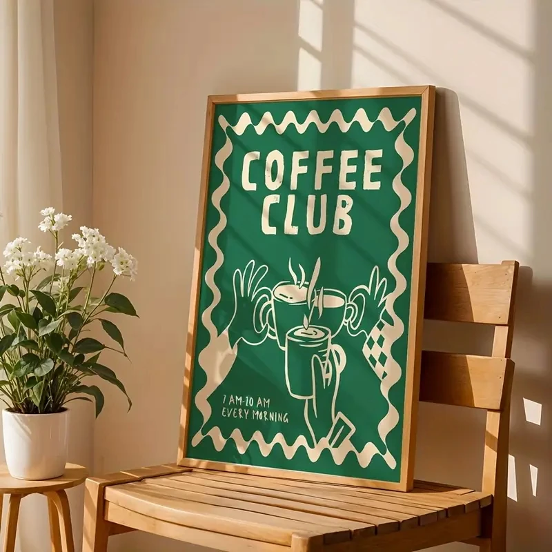 1 шт., простые холщовые постеры для кофейного клуба, забавные итальянские концентрированные печатные материалы, современная кофейня, бар, украшение для дома и комнаты