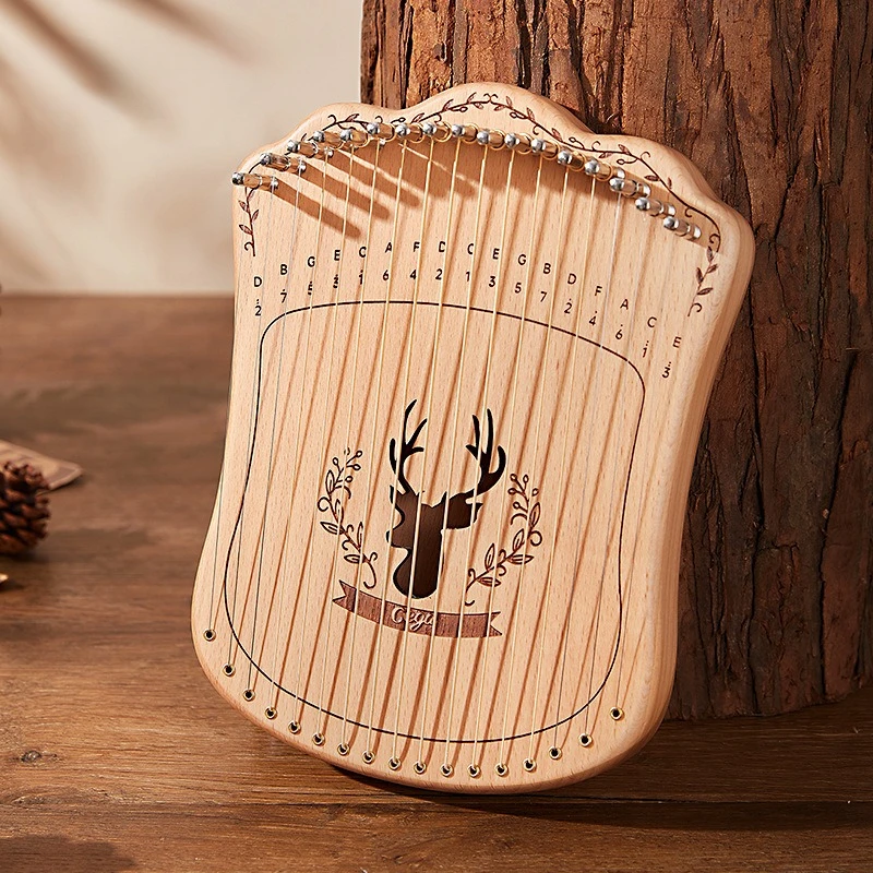 17 Strings Lyre Harp Musical Instruments for Children Portable Music Monuments Beginners Harp Gift Professional Accessories