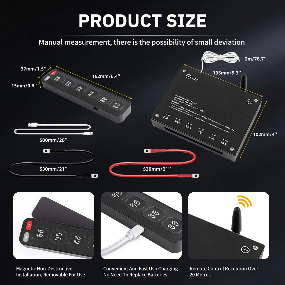 CO LIGHT 6 Gang Switch Panel Maxswitch LED Switch Panel Universal Slim Touch Panel automatico per Offroad Car Truck Boat ATV UTV