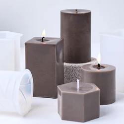 Cylinder Silicone Candle Mold DIY Handmade Geometric Scented Candles Soap Molds Plaster Resin Craft Casting Mould Home Table Dec