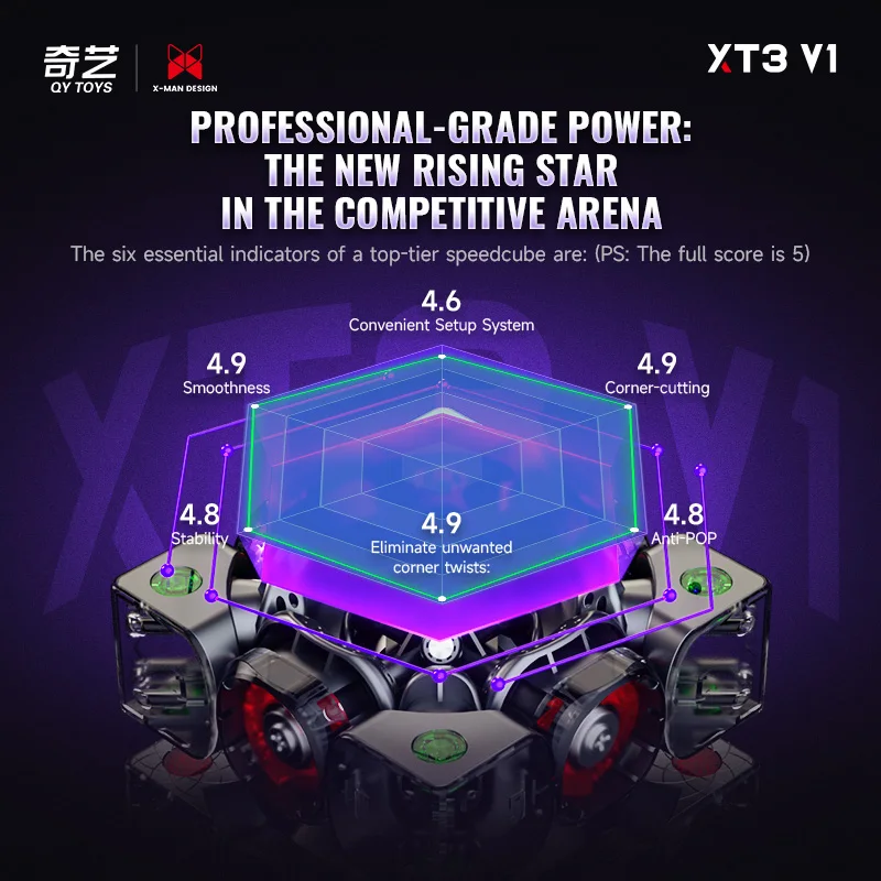 Qiyi XT3 V1 3x3 مكعب المغناطيسي المهنية سباق المكعب السحري الرائد الأشعة فوق البنفسجية بايونير UV لغز لعبة الأطفال
